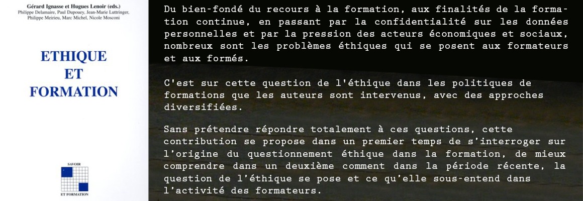 Étique et Formation