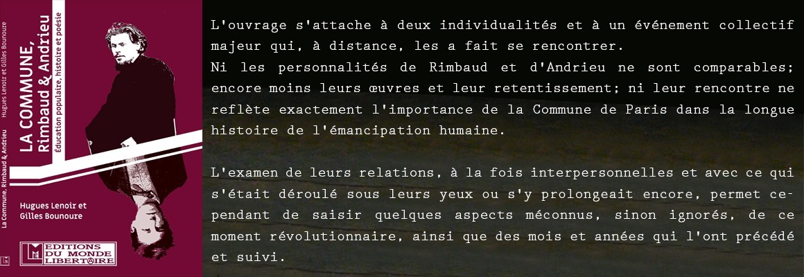 Hugues Lenoir et Gilles Bounoure, La Commune, Rimbaud & Andrieu. Éducation populaire, histoire et poésie
