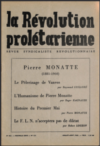 la Révolution prolétarienne cesse de paraître à la déclaration de guerre.