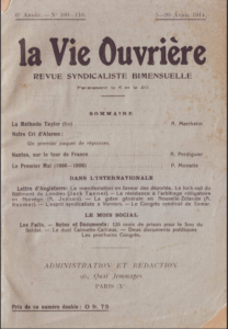 La vie ouvrière revue syndicaliste bimensuelle